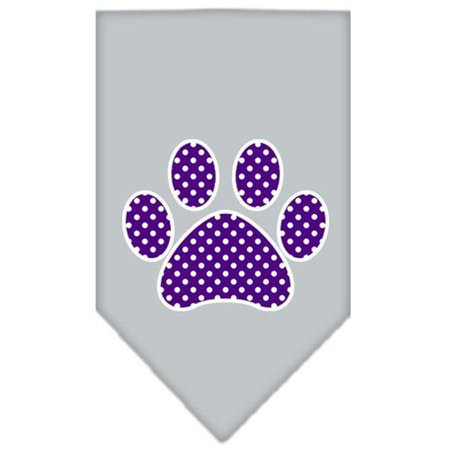 UNCONDITIONAL LOVE Purple Swiss Dot Paw Screen Print Bandana Grey Small UN847726